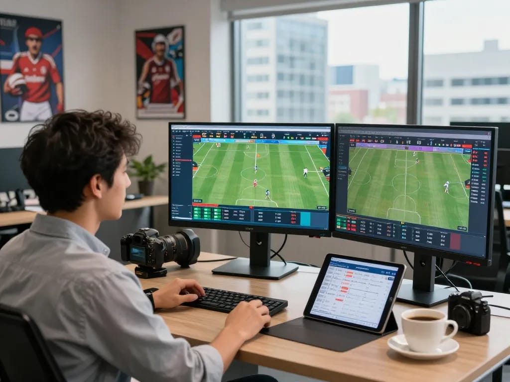 Real-time sports data analysis at https://bongdalu.trade/ showcasing live scores and statistics in a dynamic workspace.