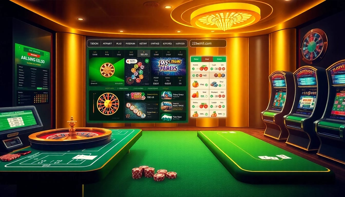 Experience the thrilling online gambling platform 23win1.it.com with vibrant gaming graphics and casino elements.