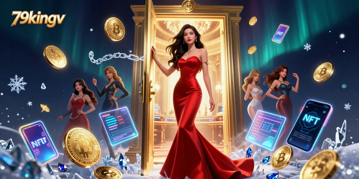 Experience the charm of 79kingv in a luxurious VIP casino setting, illuminated by golden light.