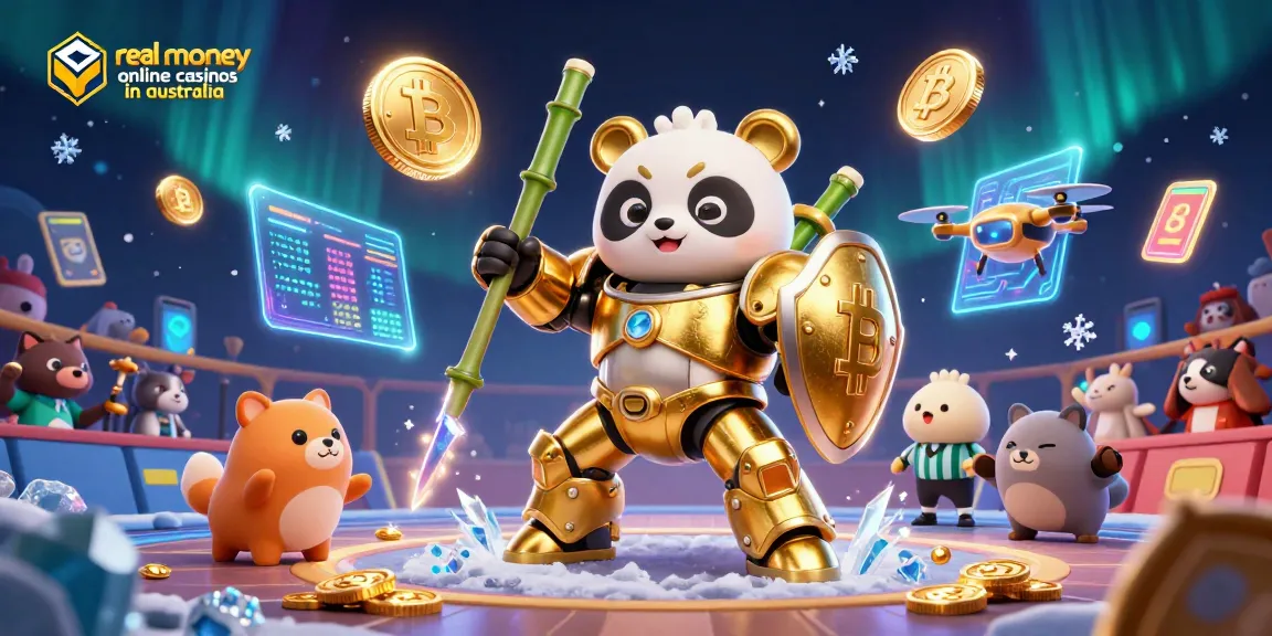 Engage with real money online casinos in Australia through vibrant 3D illustration showcasing casino excitement.