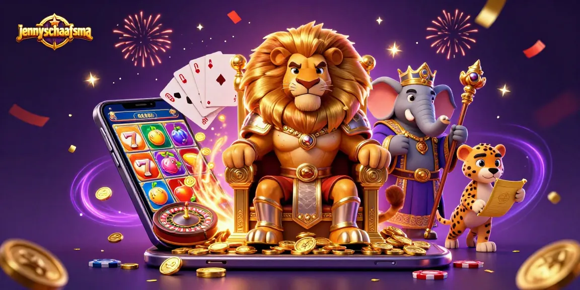 Experience the thrilling slot game adventure with jennyschaafsma alongside animated royal characters.