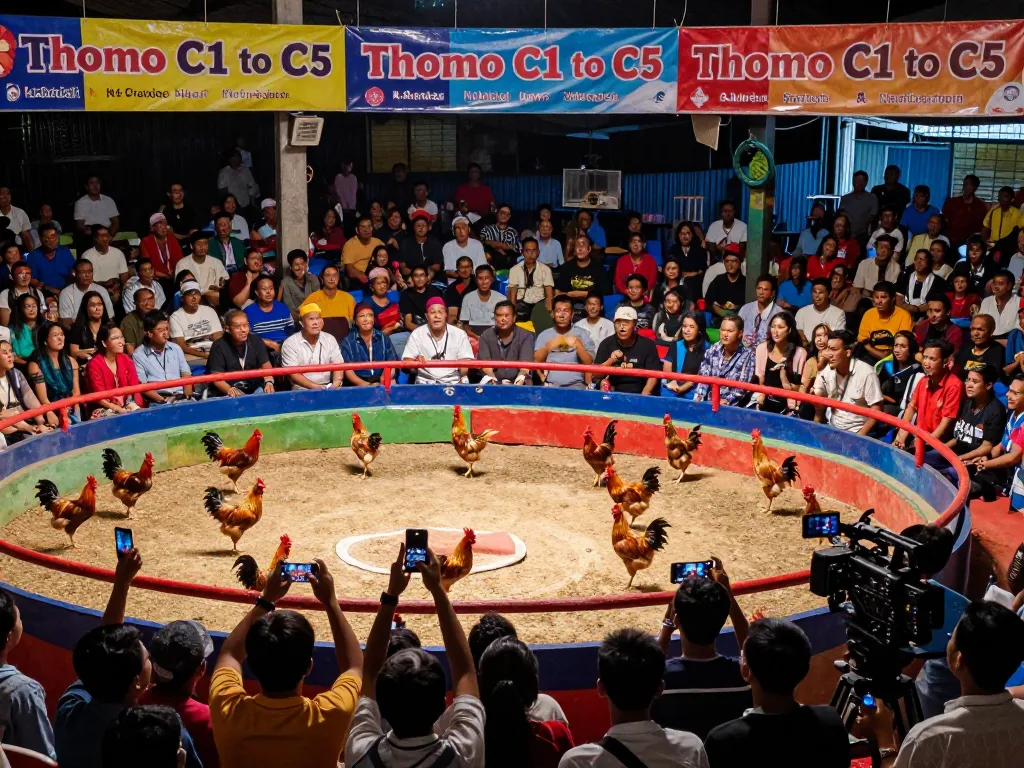 Người hâm mộ xem các trận đá gà thomo HD trực tiếp tại một sân vận động sôi động đầy phấn khích