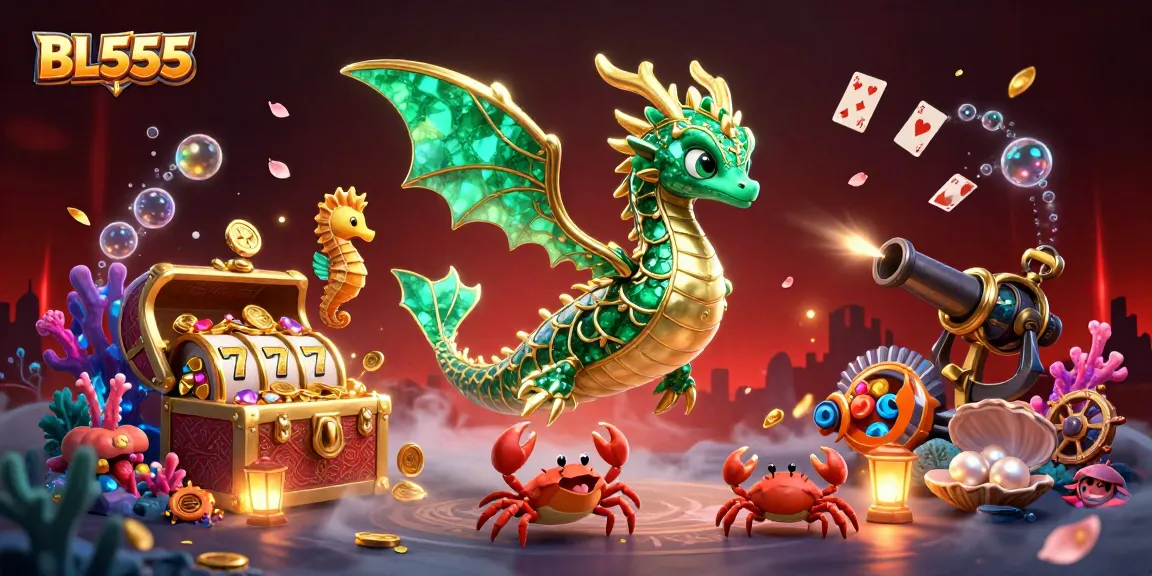 Win at BL555 with gaming adventures featuring a majestic sea dragon and enchanted treasures.