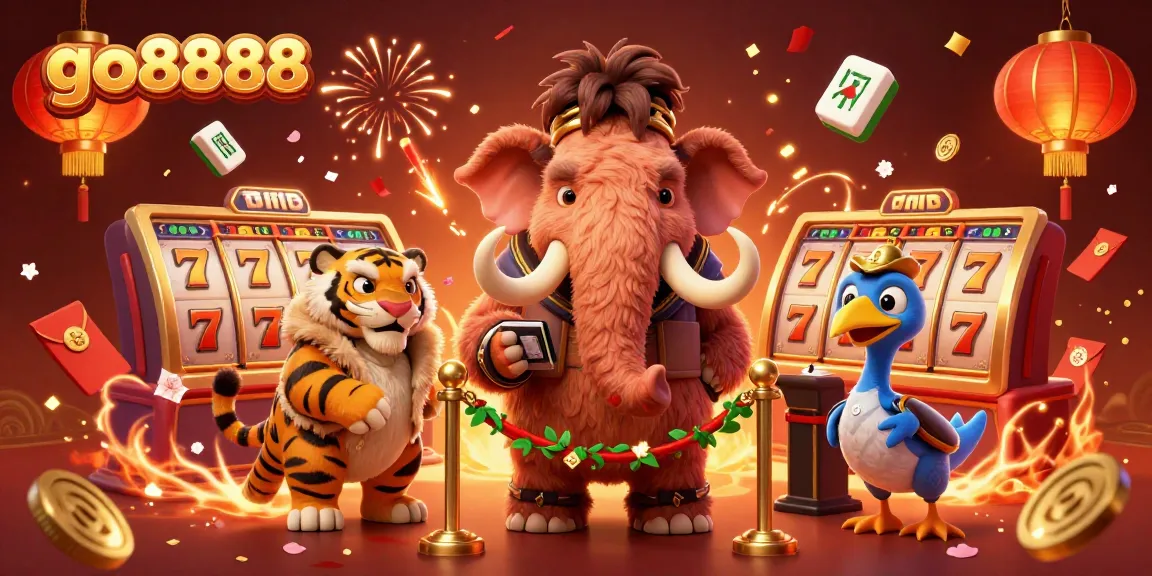 Experience thrilling games at go8888 with a vibrant scene of unique casino characters and exciting elements.