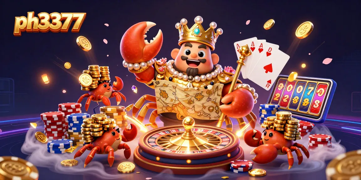 Experience vibrant casino action at ph3377 with golden crab emperor and treasure elements.