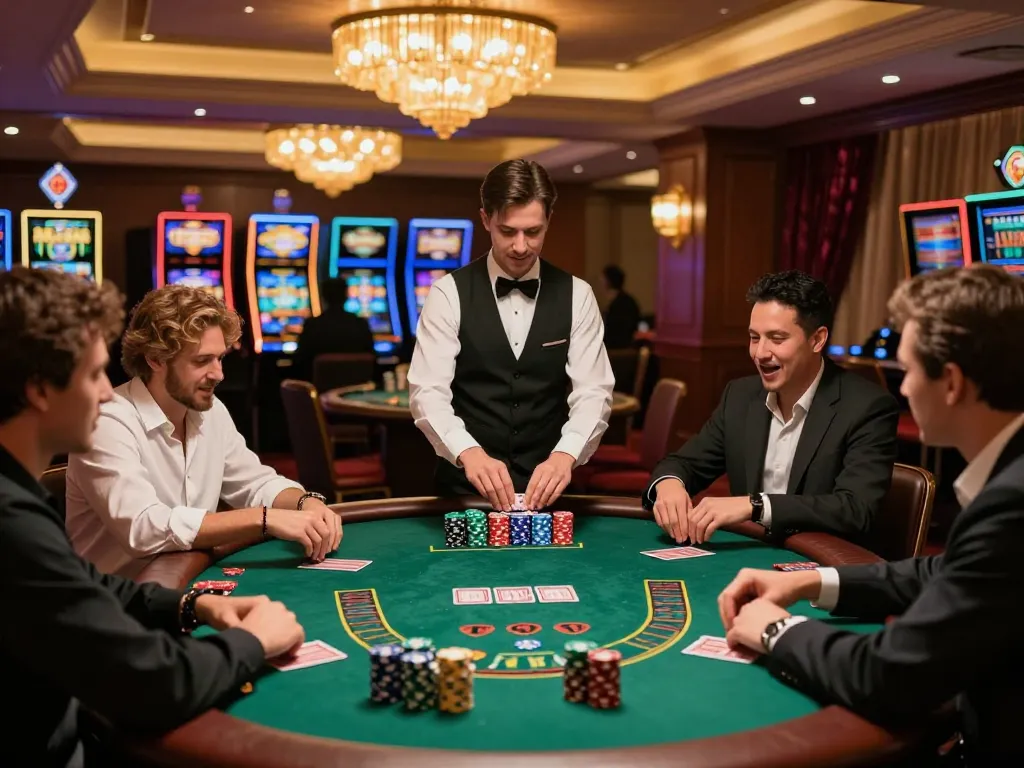 Experience the thrill of blackjack at https://va88.now/ with players engaged in strategic gameplay.
