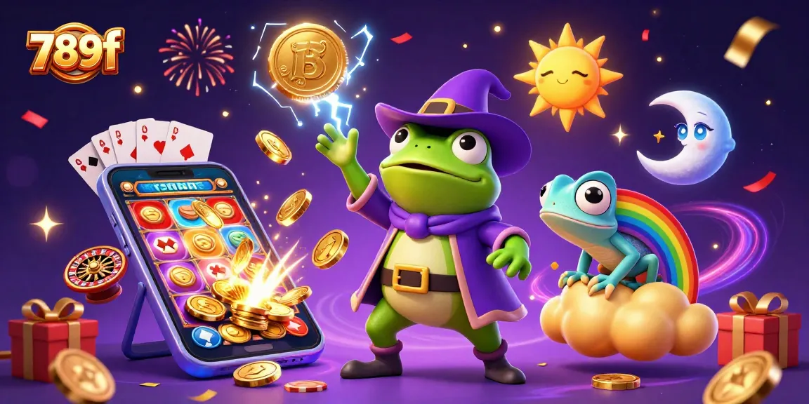 Experience the magic of 789f with a vibrant casino scene featuring golden coins and celebratory elements.