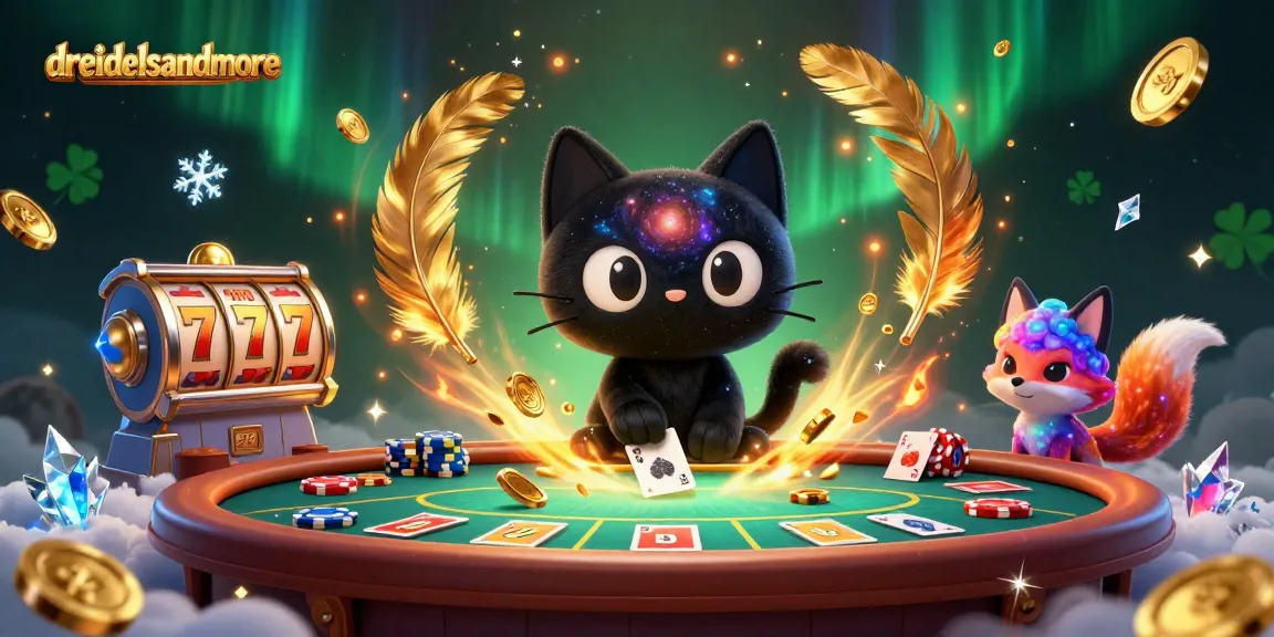 Experience thrilling slots with dreidelsandmore's cosmic characters amidst vibrant casino action.