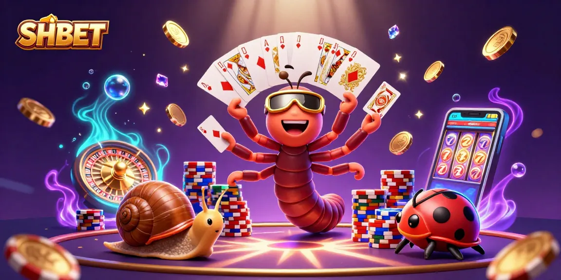 SHBET dealer showcases excitement with cards and chips in a vibrant casino scene.