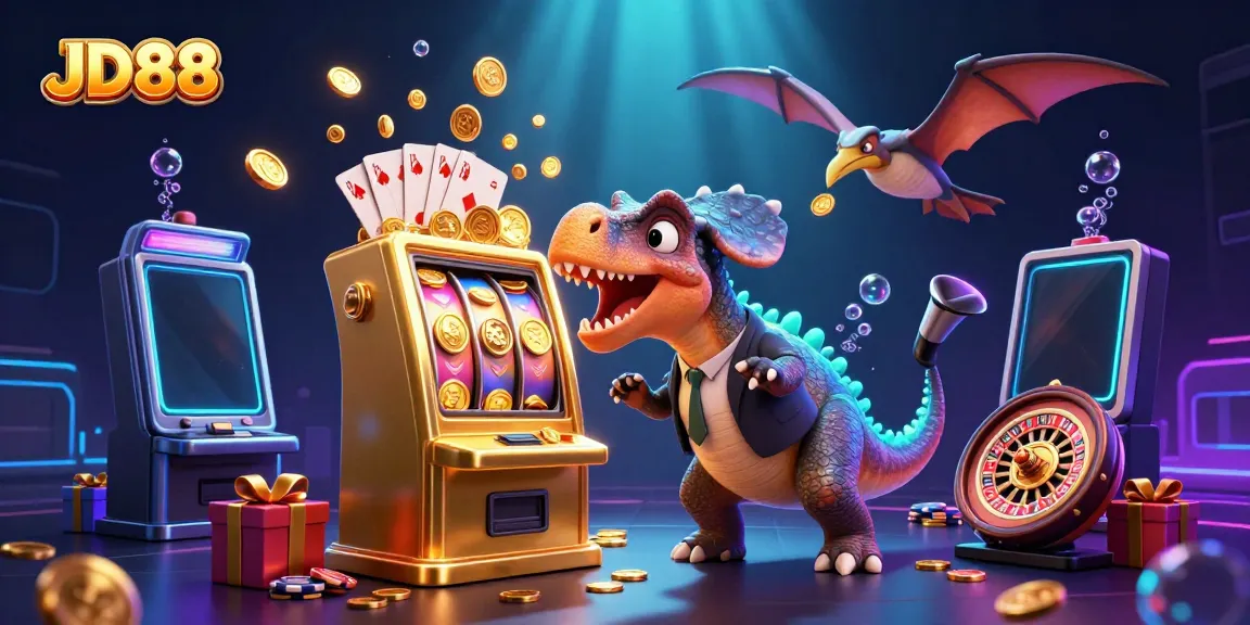 Experience a thrilling jackpot event at JD 88 with vibrant cartoons and casino excitement