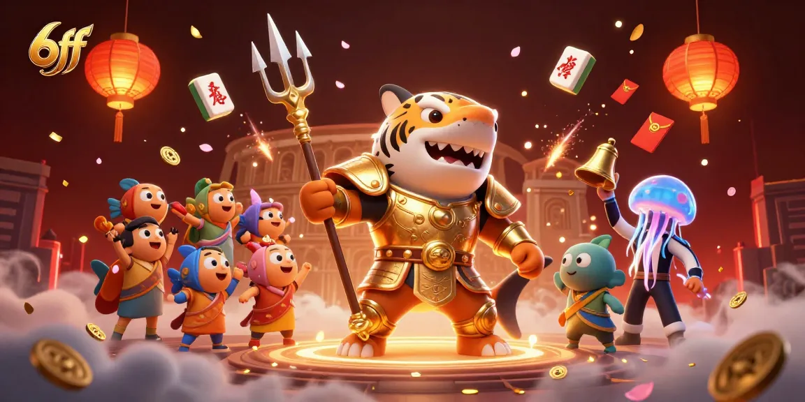 Join the thrilling action of 6ff with a fierce shark in gladiator armor in an exciting underwater casino arena!