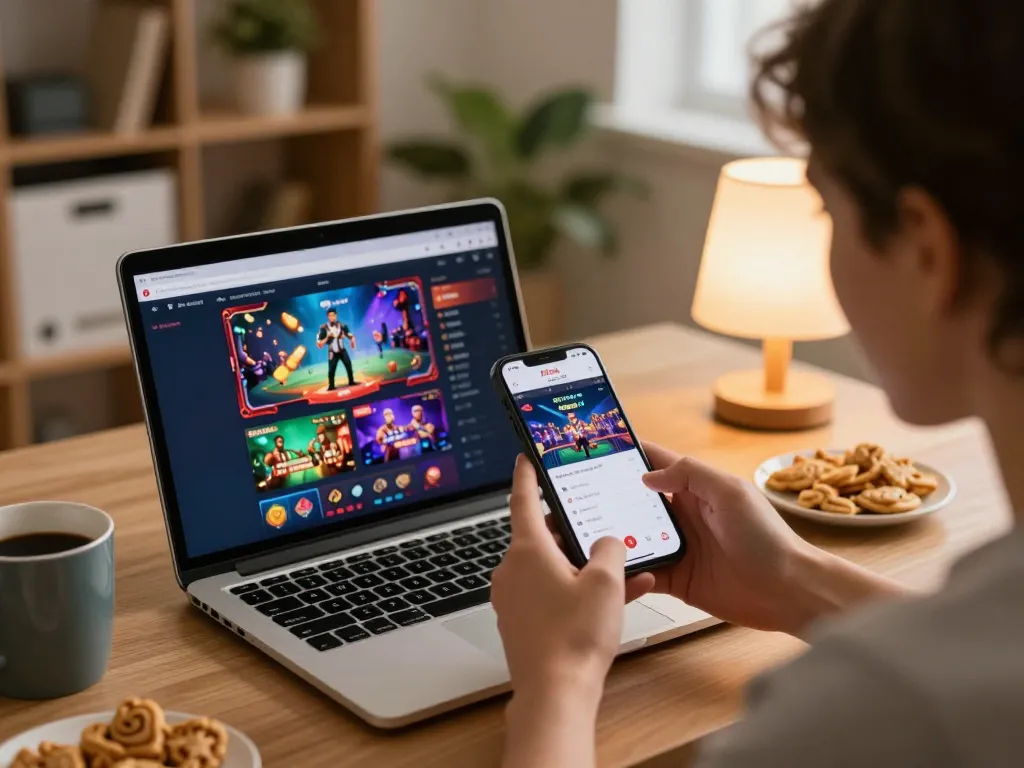 Experience thrilling gameplay with 79club on your mobile device in a cozy home setting.