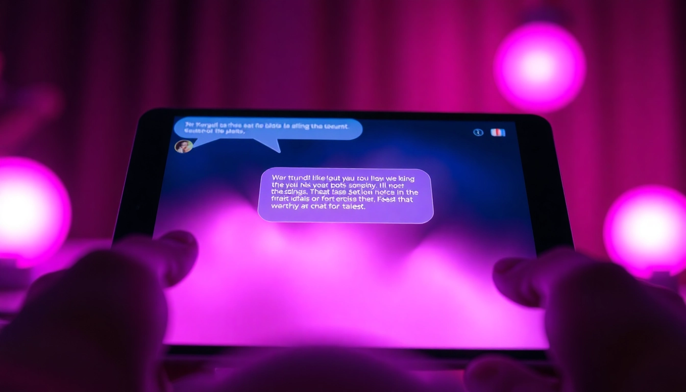 Engaging NSFW chat bot experience displayed on a smartphone with captivating chat interface.