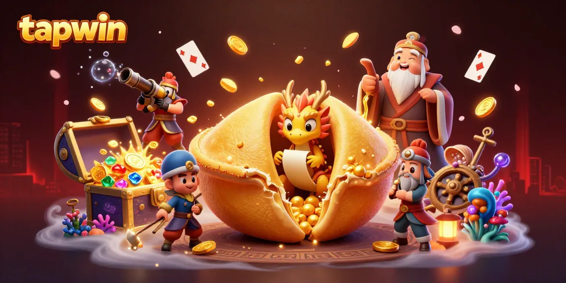 Engage with tapwin's exciting online gameplay featuring a golden cookie, wise dragon, and gaming elements.