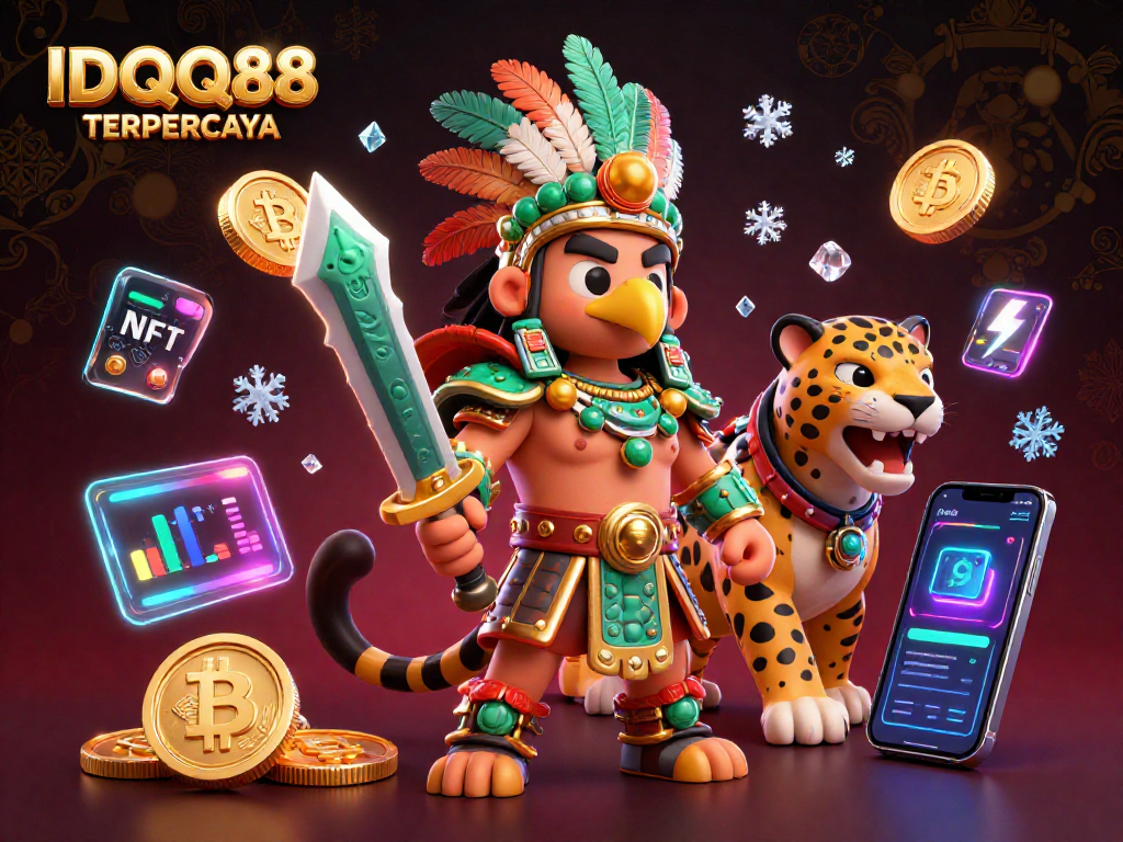Engage with IDQQ88 TERPERCAYA for thrilling casino experiences featuring vibrant characters and crypto elements.