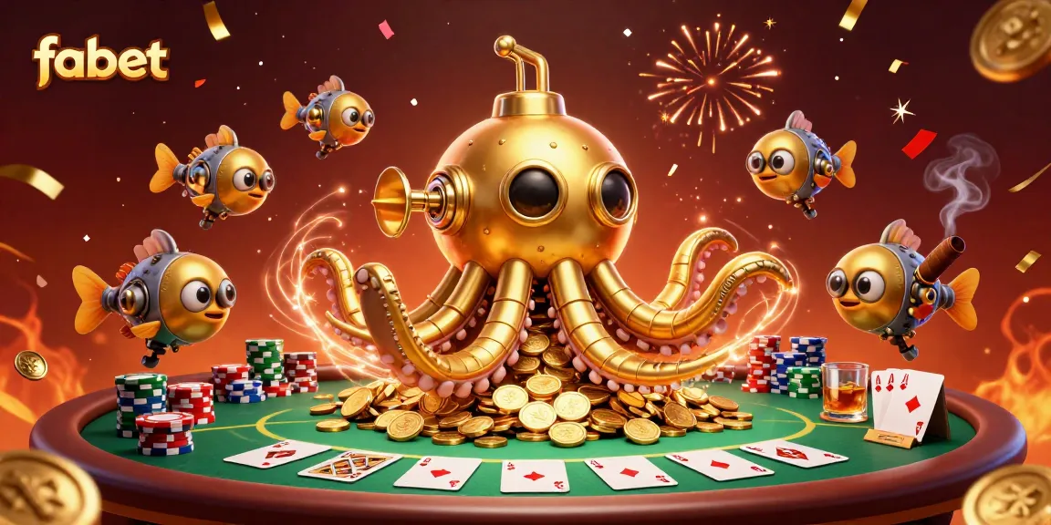 Bet on fabet in an extravagant underwater casino with poker elements and wealth