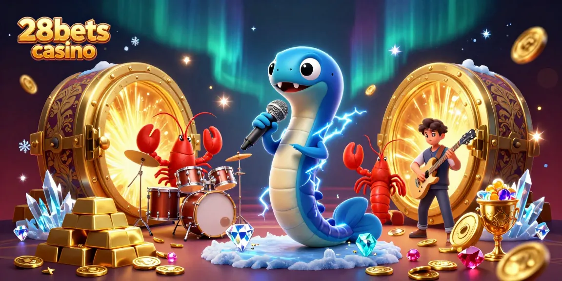 Experience thrilling entertainment at 28bets casino with captivating underwater casino scene and vibrant characters.