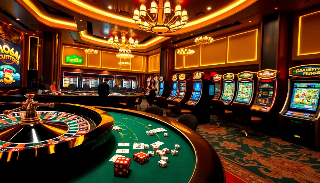 Fun88 players enjoying a thrilling game experience at a luxurious online casino