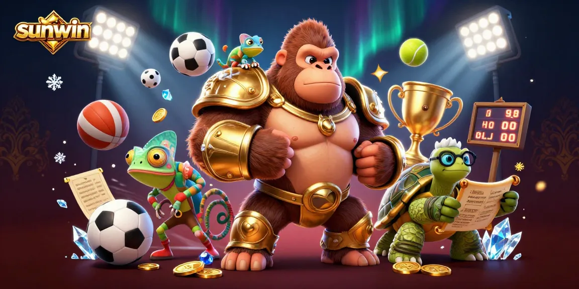 Join in the thrilling action of sunwin casino with vibrant characters and dynamic sports elements.
