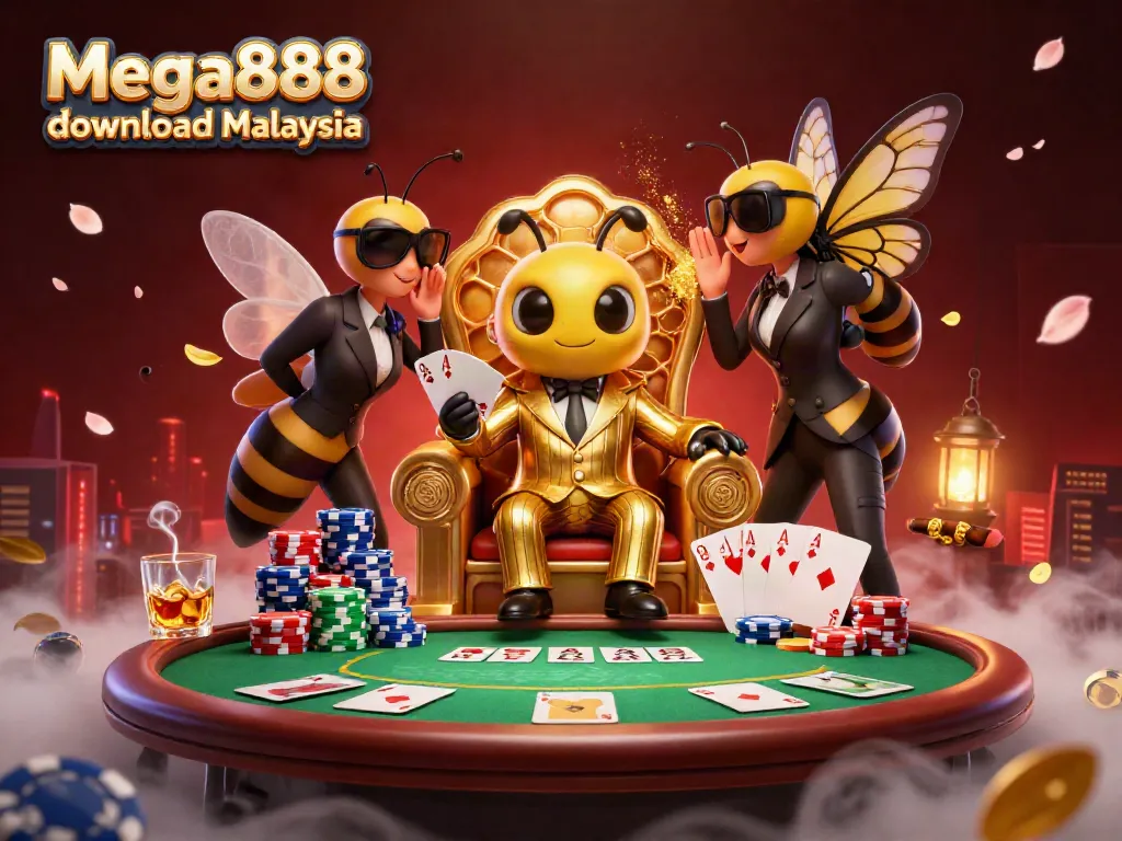 Experience Mega888 download Malaysia with vibrant gaming elements and characters in a colorful 3D illustration.