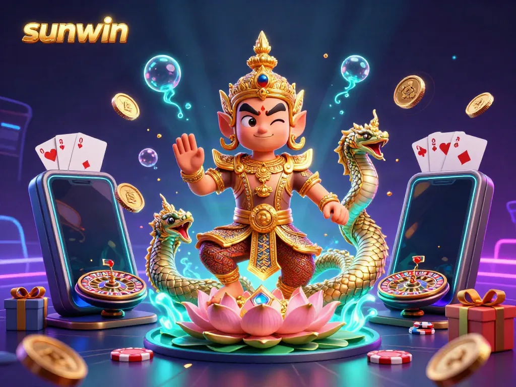 Engage with sunwin's vibrant gaming experience featuring a guardian and dynamic casino elements.