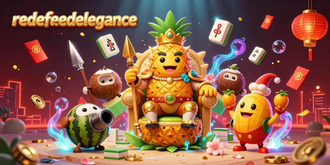 Engage in vibrant casino adventures with redefinedelegance showcasing a golden pineapple king and gambling elements.