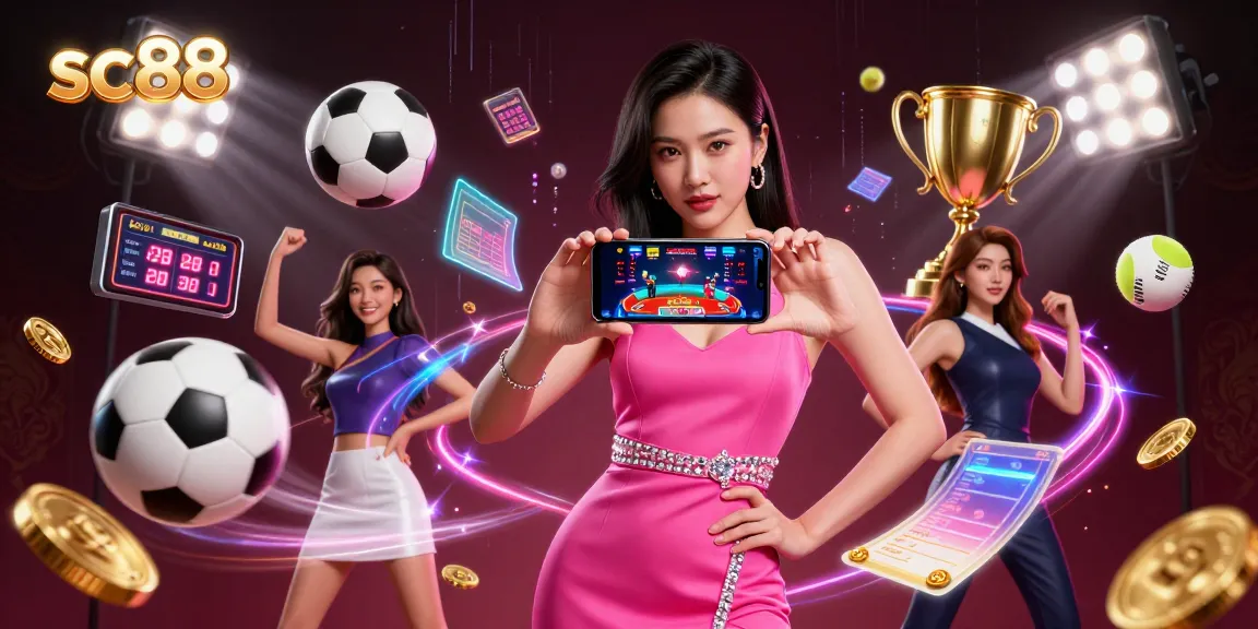 Experience thrilling live dealer action on sc88 with an Asian woman showcasing a casino game on her smartphone.