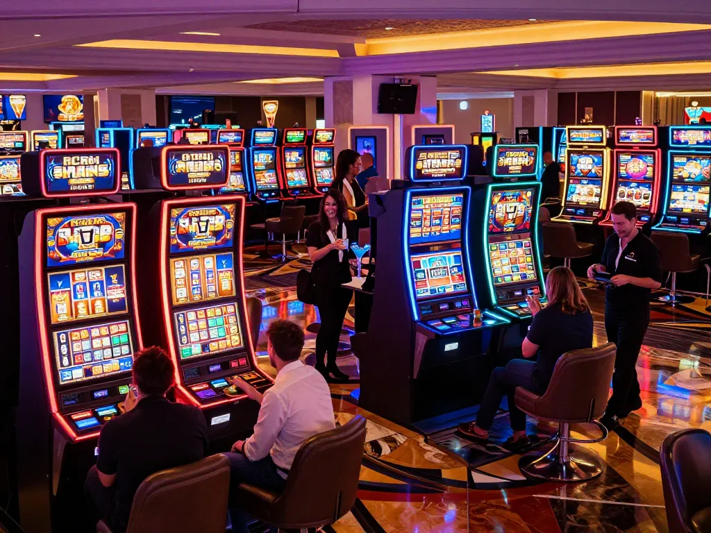 Players enjoy exciting slot games at Las Vegas casino, highlighting GA88 gaming experience.