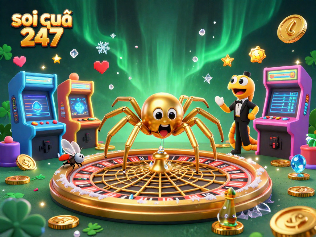 Place your bets with soi cầu 247 at the roulette wheel in a vibrant digital casino scene.
