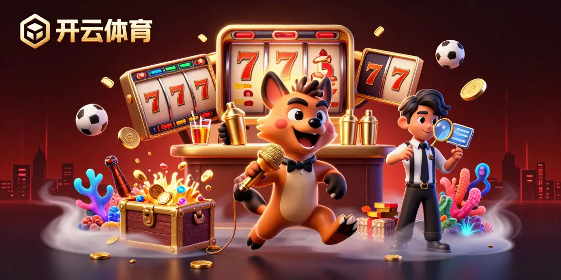 Engage with 开云体育 in this vibrant sports betting casino scene featuring hyenas, slot reels, and dynamic action.