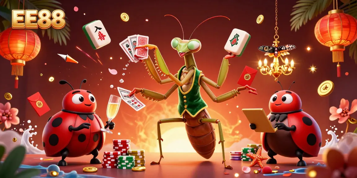 Engage in thrilling gameplay at EE88 with vibrant characters in a festive casino atmosphere.