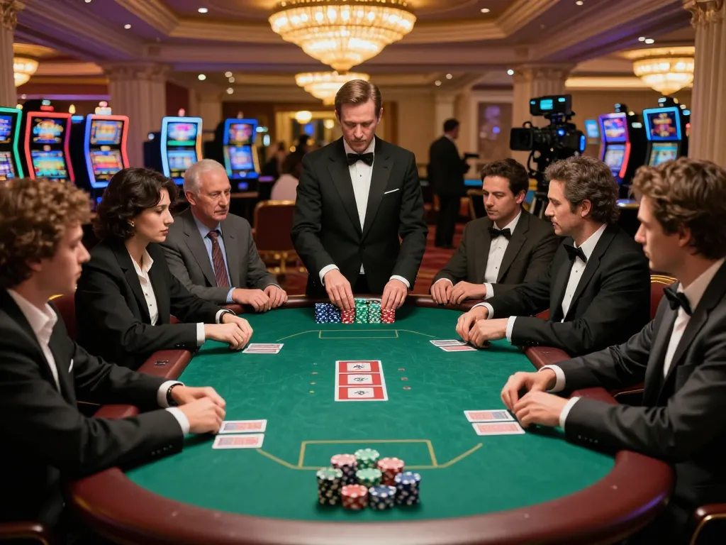 Engaged players competing in a high-stakes poker game at luxury casino nk 88.