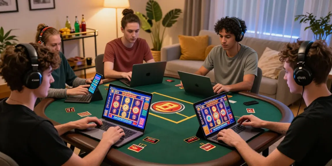 UK players engaging with credit card casinos at https://crownwoods.org.uk/ in a cozy home environment.