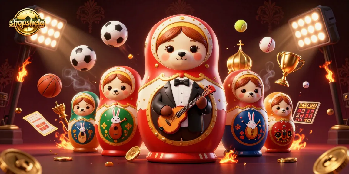 Engage with shopshela's online gaming scene featuring vibrant casino-themed matryoshka bears.