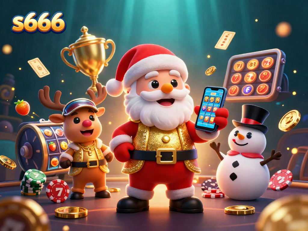 Experience thrilling slots with s666 alongside animated characters in a vibrant casino setting.