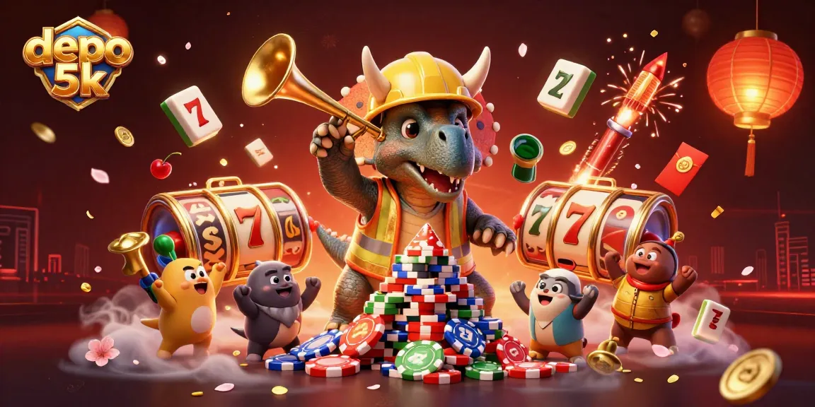 Experience the thrilling excitement of depo 5k with 3D poker chips and vibrant game elements.