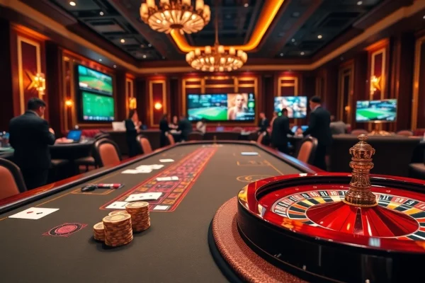 Experience the thrilling excitement of gambling at UU88 casino with poker chips, cards, and roulette.